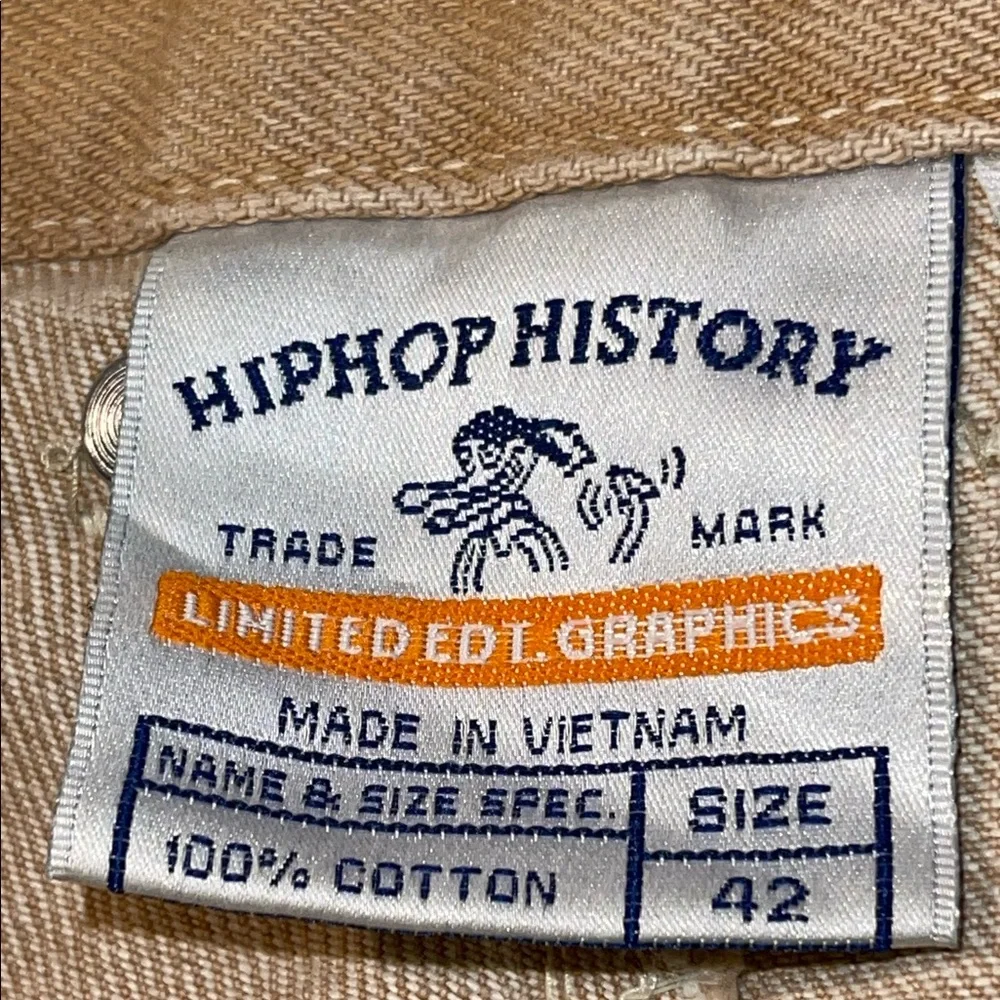 Hip Hop History Platinum Line Tan Jeans Men’s 42x33 Y2K‎ Streetwear Embellished